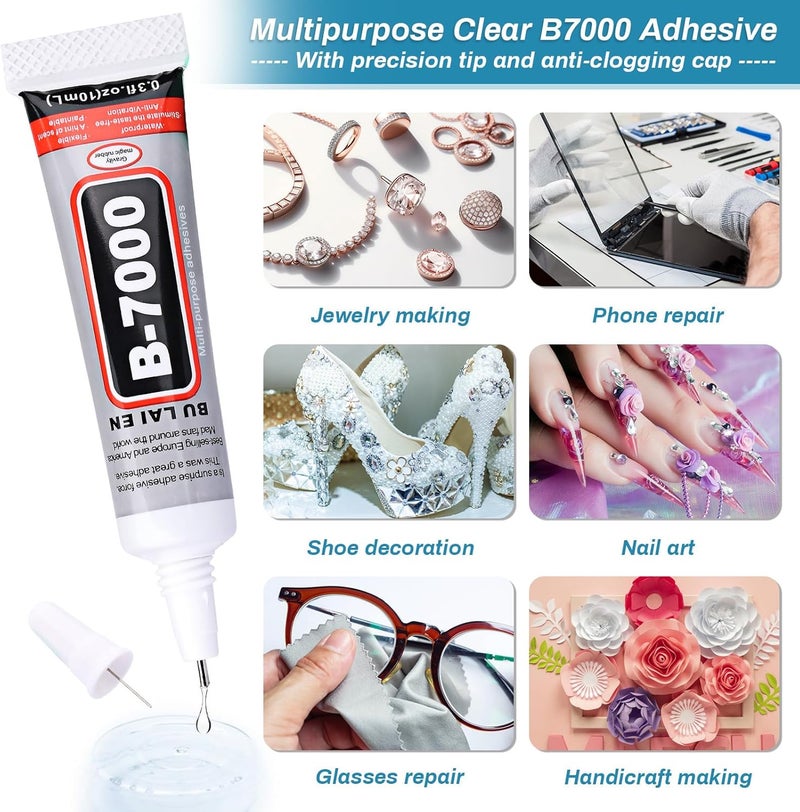 LifeisLuck B7000 Glue Crystal Rhinestone Close Chain Trim, 8 Yards 2MM Silver with AB Beads Rhinestone Strips Chain Trim for DIY Sewing Clothes Shoes Hat Beaded Wedding Jewelry Decoration - Image 5